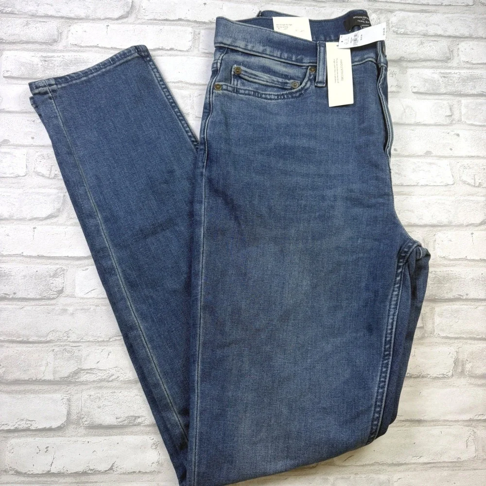 Banana Republic Travel Slim Jean Mens 33x34 Blue Denim Pants NWT